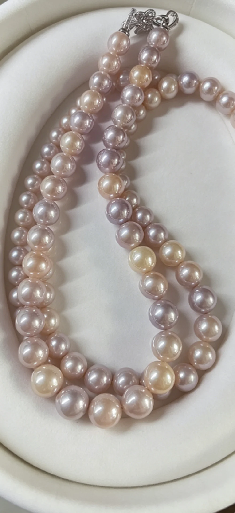 Rare Color Necklace AAAA 11-13mm Natural Pearl Round Necklace 18in-925s Button/Supports Customized Sizes