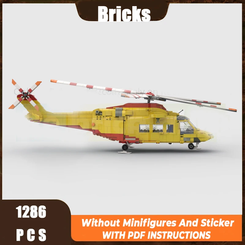 

Exquisite New Product MOC Building Blocks Military Model Italian Rescue Helicopter Technology Modular Children's Toy DIYAssembly