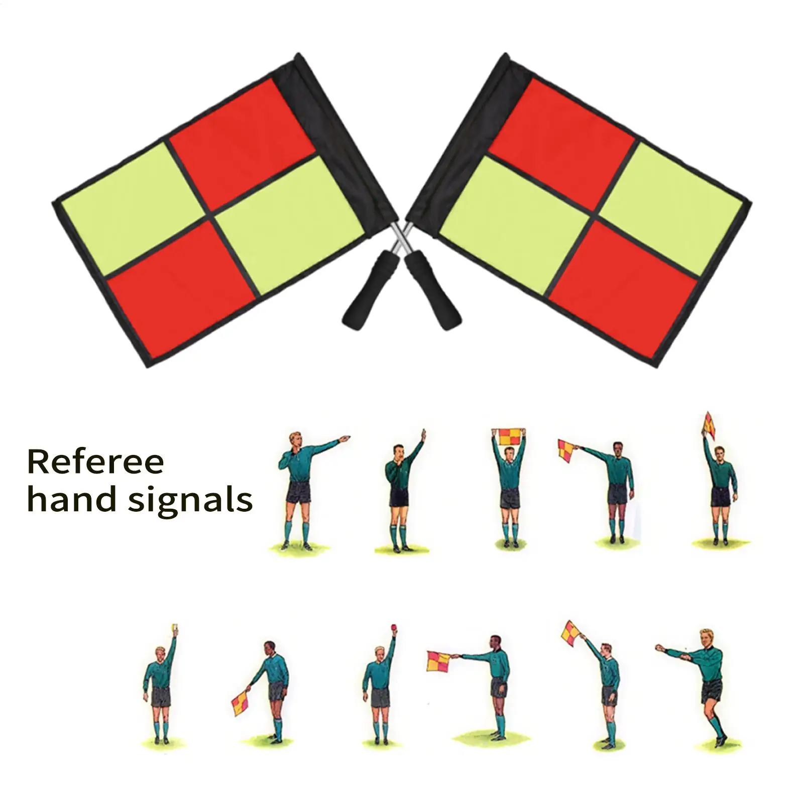 High Visibility Soccer Referee Flags Non-Slip Grip Football Linesman Flags For Sports Match Training School Tournament Stadium view 6
