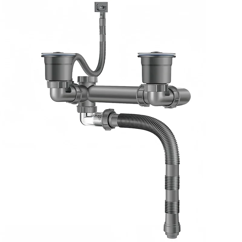 

THIVN-двойной сливной комплект для раковины, компактный комплект для слива кухонной раковины, расширяемая гибкая труба P-образного башмака 1 1/2 дюйма, слив для раковины 3-1/2 дюйма