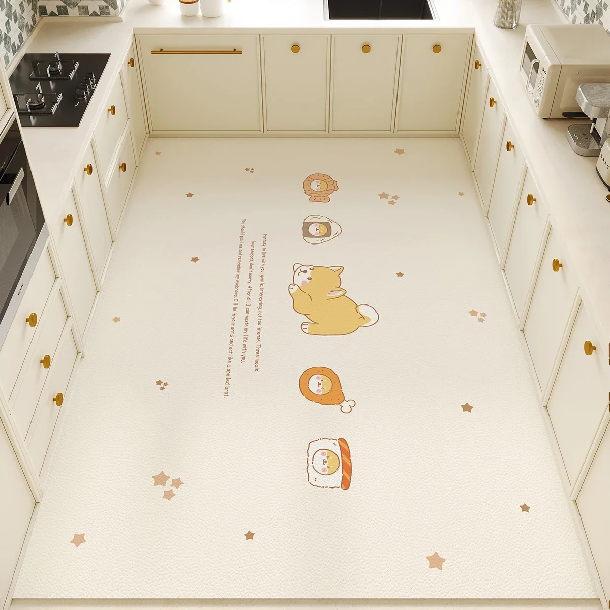 

PVC Kitchen Carpet Waterproof Non-slip Floor Mat Oil-proof Home Decoration Rug Vinyl Leather Foot Mats Alfombra Pvc Cocina 주방매트