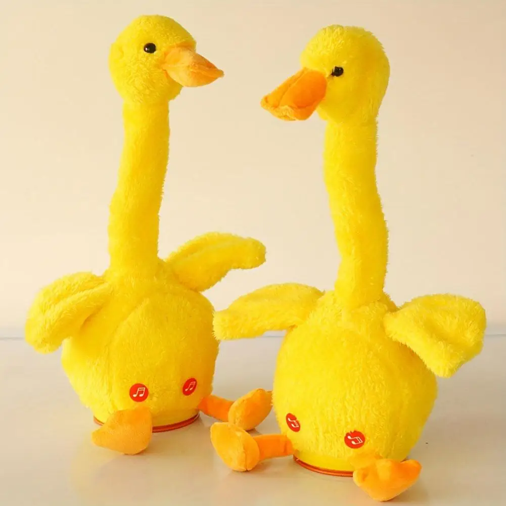 Bonito repetindo falando pato dança pato brinquedo de pelúcia eletrônico agitar dança com o pelúcia bonito brinquedo educação infantil