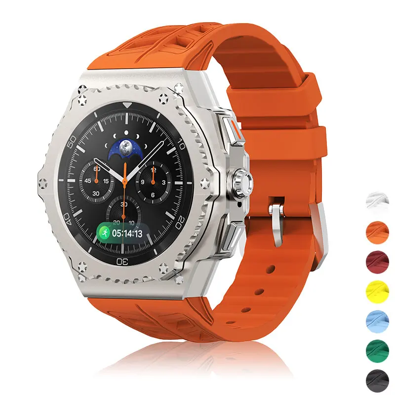 

Роскошный модификационный комплект для Samsung Galaxy Watch 8 Classic 46 мм, чехол из нержавеющей стали, силиконовый ремешок для часов 8, 46 мм, аксессуары для самостоятельного изготовления