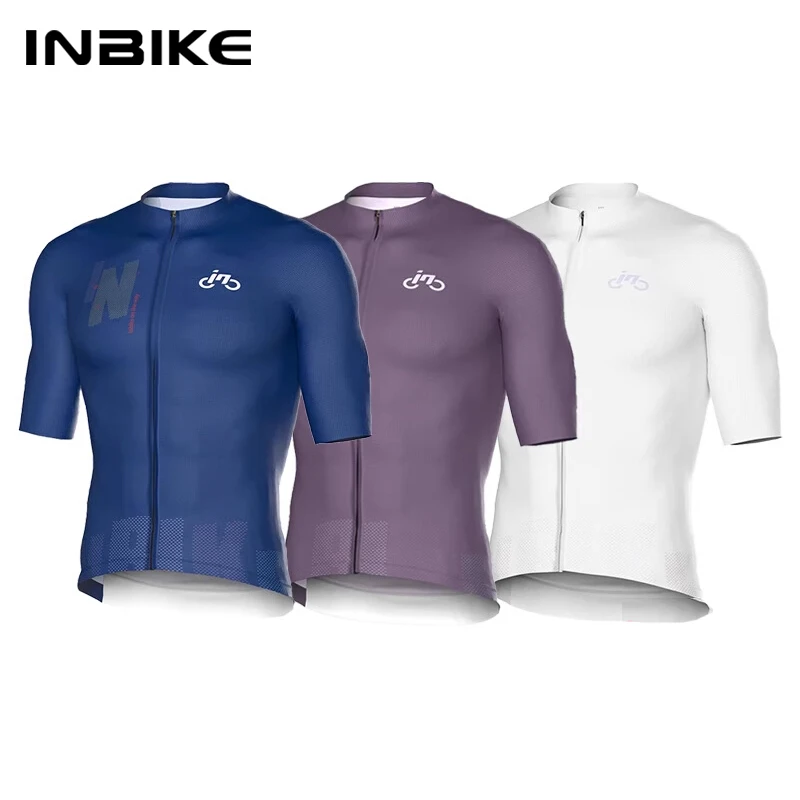 

INBIKE Summer Men's Cycling Short Sleeve Bicycle Jersey Quick-Dry Road Bike Riding Shirt Man MTB Cycling Clothing with Pockets