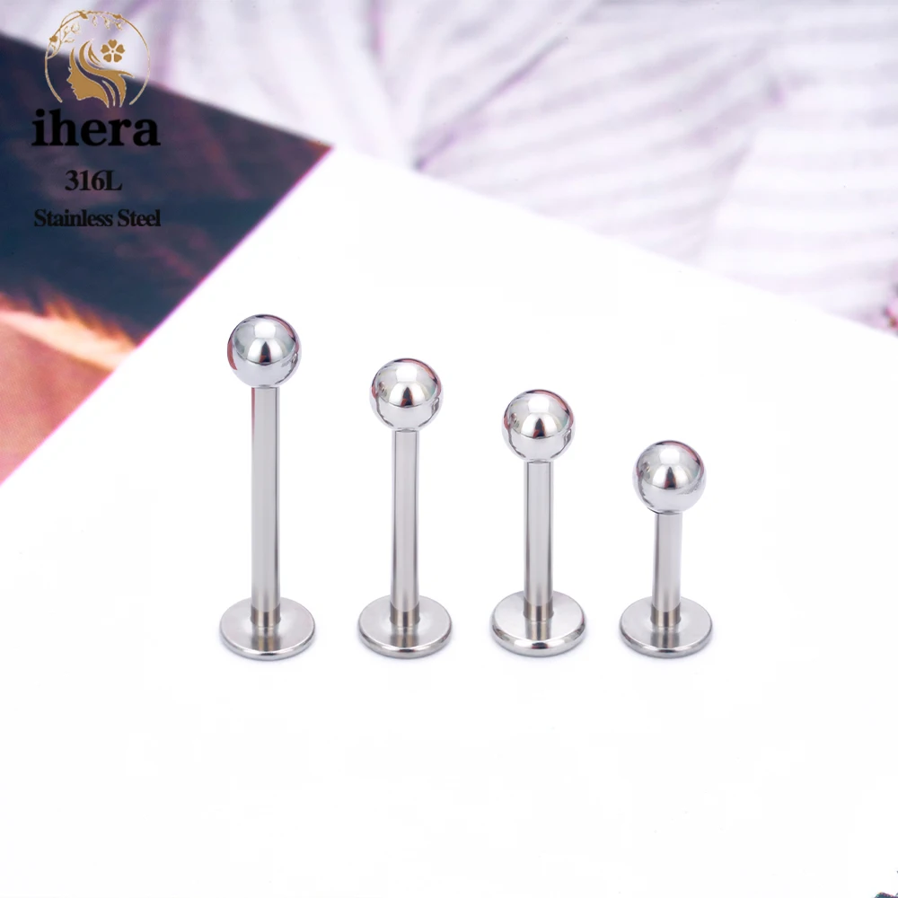 50PCS Stainless Steel Labret Lip Stud 16G Eyebrow Piercing Balls Septum Piercing Nose Ring C Shaped Women Body Jewelry Wholesale