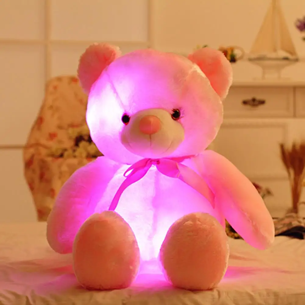 لعبة الدب المتوهجة الملونة القطيفة المضيئة الإبداعية تضيء LED دمية دب هدية عيد الميلاد هدية عيد ميلاد للأطفال #4