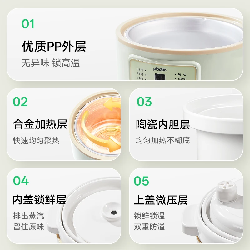 Baby Micro Piezoelectric Stew Pot Ceramic Rice Cooker Porridge Rice Oil Supplementary Food Cooker Cooking Machine