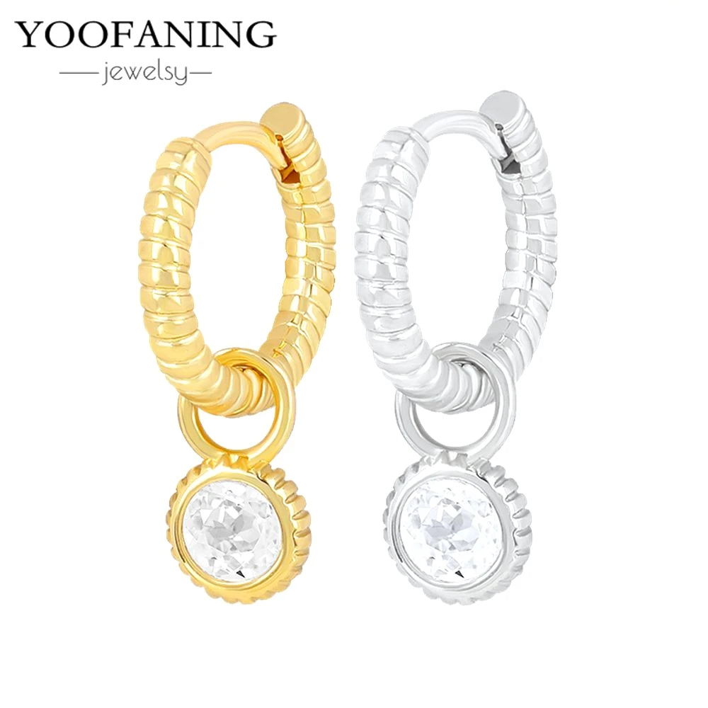 2026 Hot Selling 925 Sterling Silver Earrings with Threaded Earrings White Zircon Pendant Earrings for Parties and Weddings gift