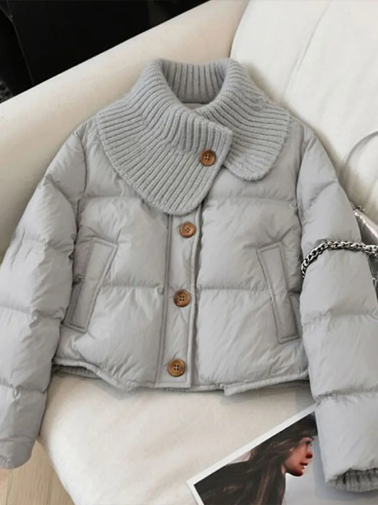 

Женская утепленная пуховая куртка из хлопка, модная зимняя новинка, короткое пальто маленького размера