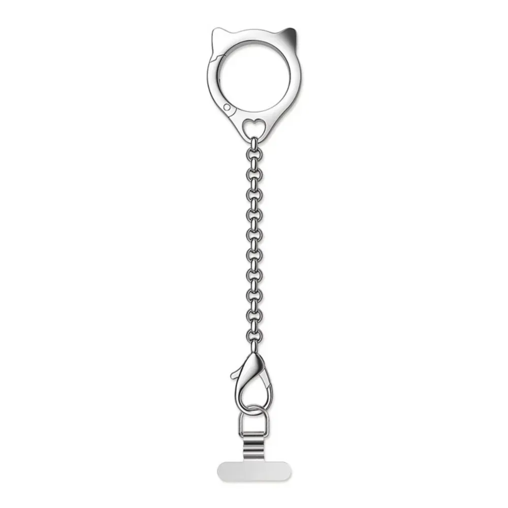 

Cat Head Mobile Phone Hanging Rope Ring Buckle Metal Chain Cell Phone Strap Handheld Anti Loss Mobile Phone Lanyard