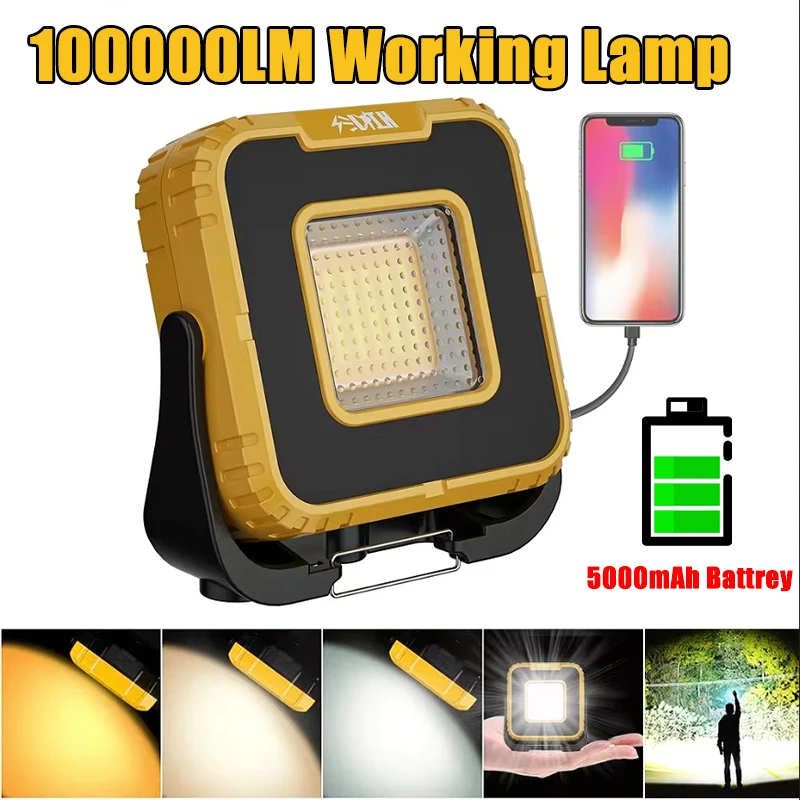 Powerful LED Work Light 10000LM Rechargeable Magnetic Work Light Power Bank Outdoor Waterproof Mulitifunctional Camping Light