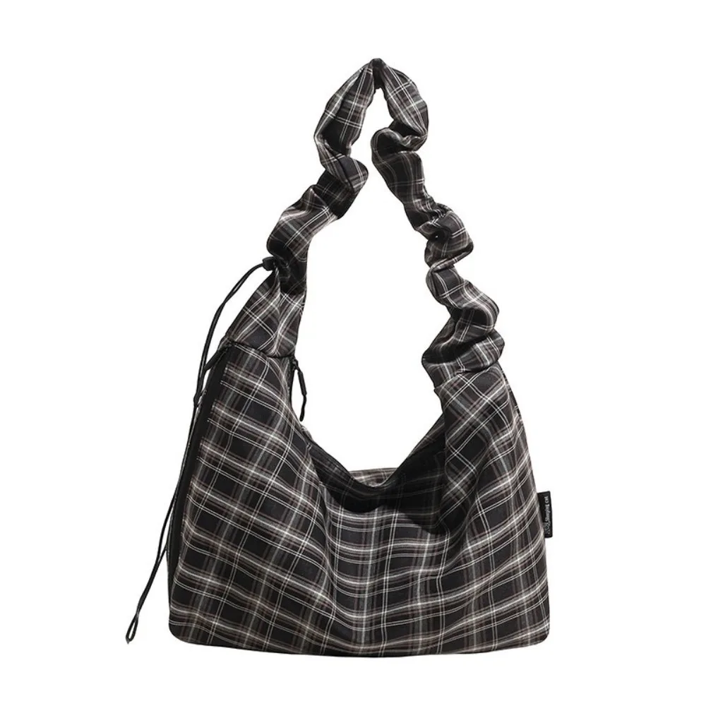 

Fashion Vintage Plaid Shoulder Bag Japanese Large Capacity Plaid Crossbody Bag Casual Leisure Women's Tote Bag Ladies
