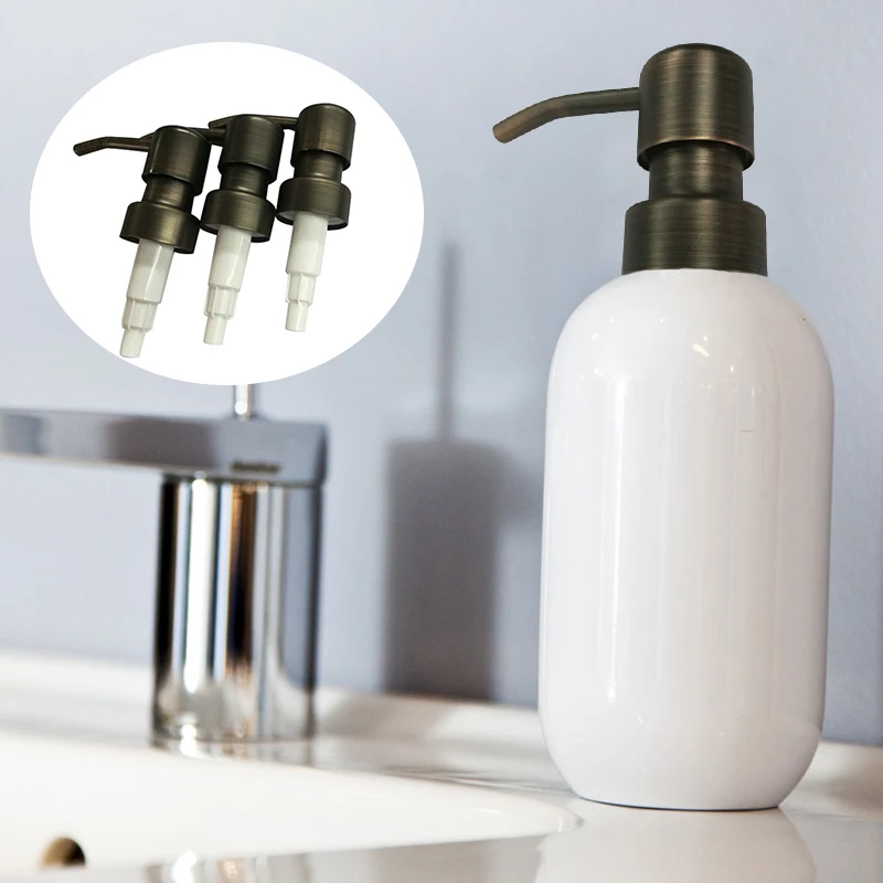 Soap Dispenser Replacement Pump Stainless Steel Shampoo Bottle Nozzle For Regular 28/400 Neck Bottles Home Rustproof Liquid Pump