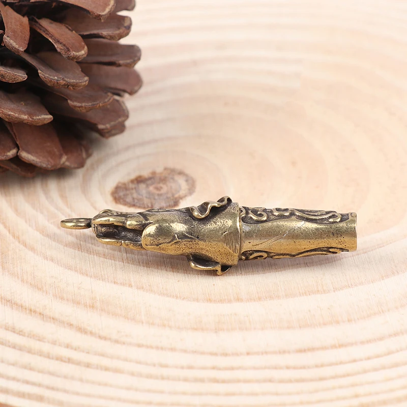 1Pc Survival Whistle Brass Metal Treble Training Wilderness Survival Pendant Elephant Whistle Antique Keychain Outdoor