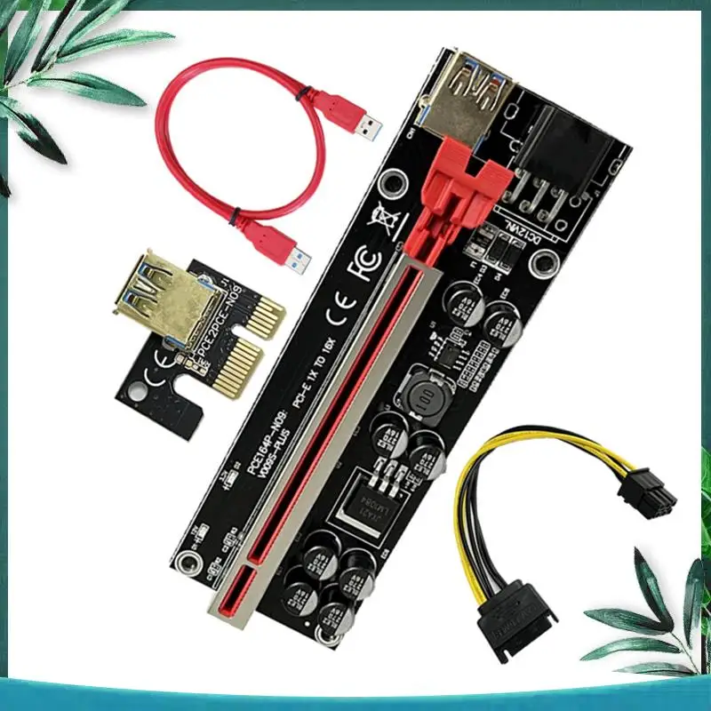 (NEW) VER009S Plus PCI-E Riser Card 009S Plus PCIE X1 To X16 4Pin 6Pin Power USB 3.0 Cable For Graphics Card GPU Miner Mining B