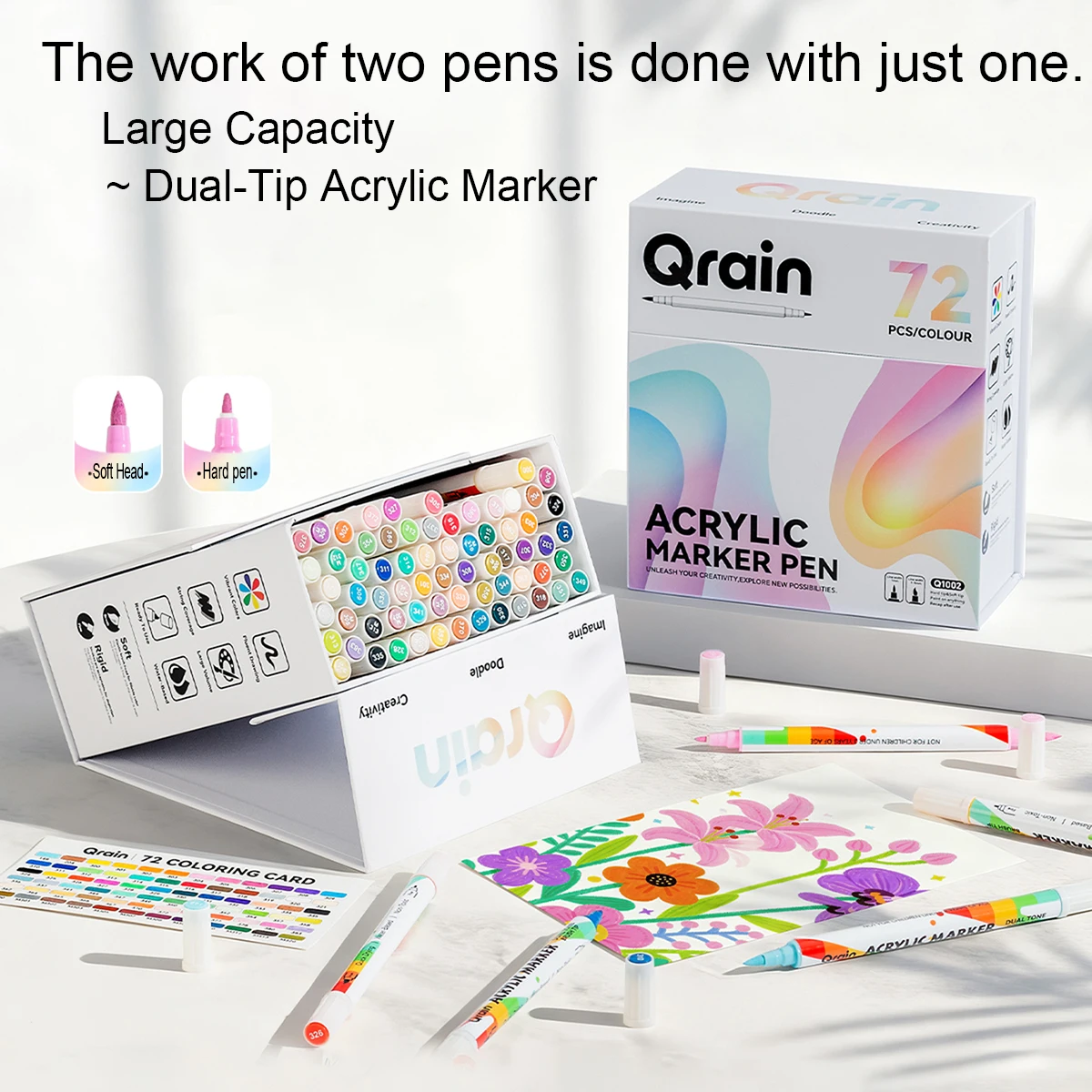 

72/120/168/ Colored Artist Acrylic Double-Ended Painting Markers Adult Office Decor, and Artistic Gifts DIYSchool Supplies