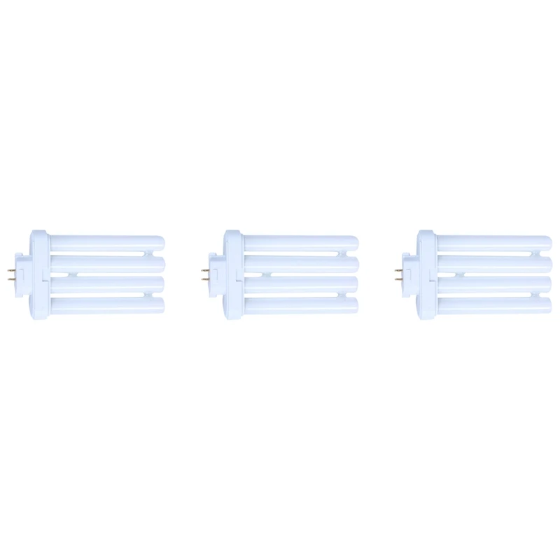 3X 220V 27W 4 Pin Rows 6500K Double-H Quad Tube Compact Fluorescent Lamp Light Bulb