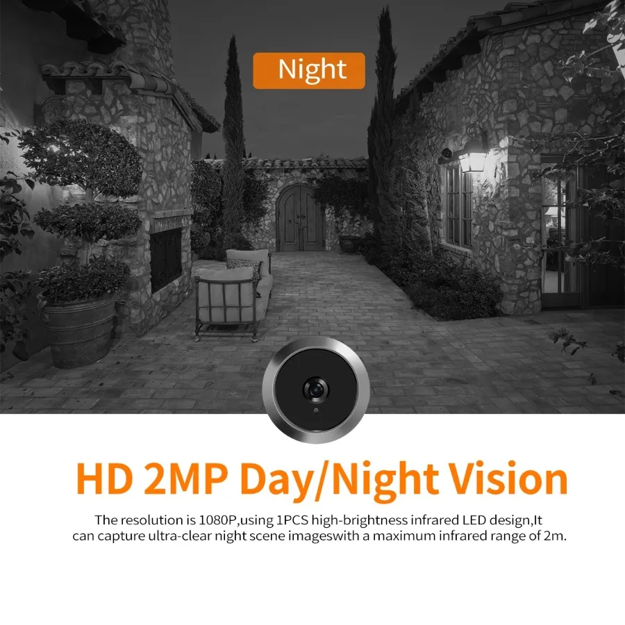 3.97inch Video Peephole Doorbell Camera Video-eye Auto Record Electronic Ring Night View Digital Door Viewer Entry Home Security