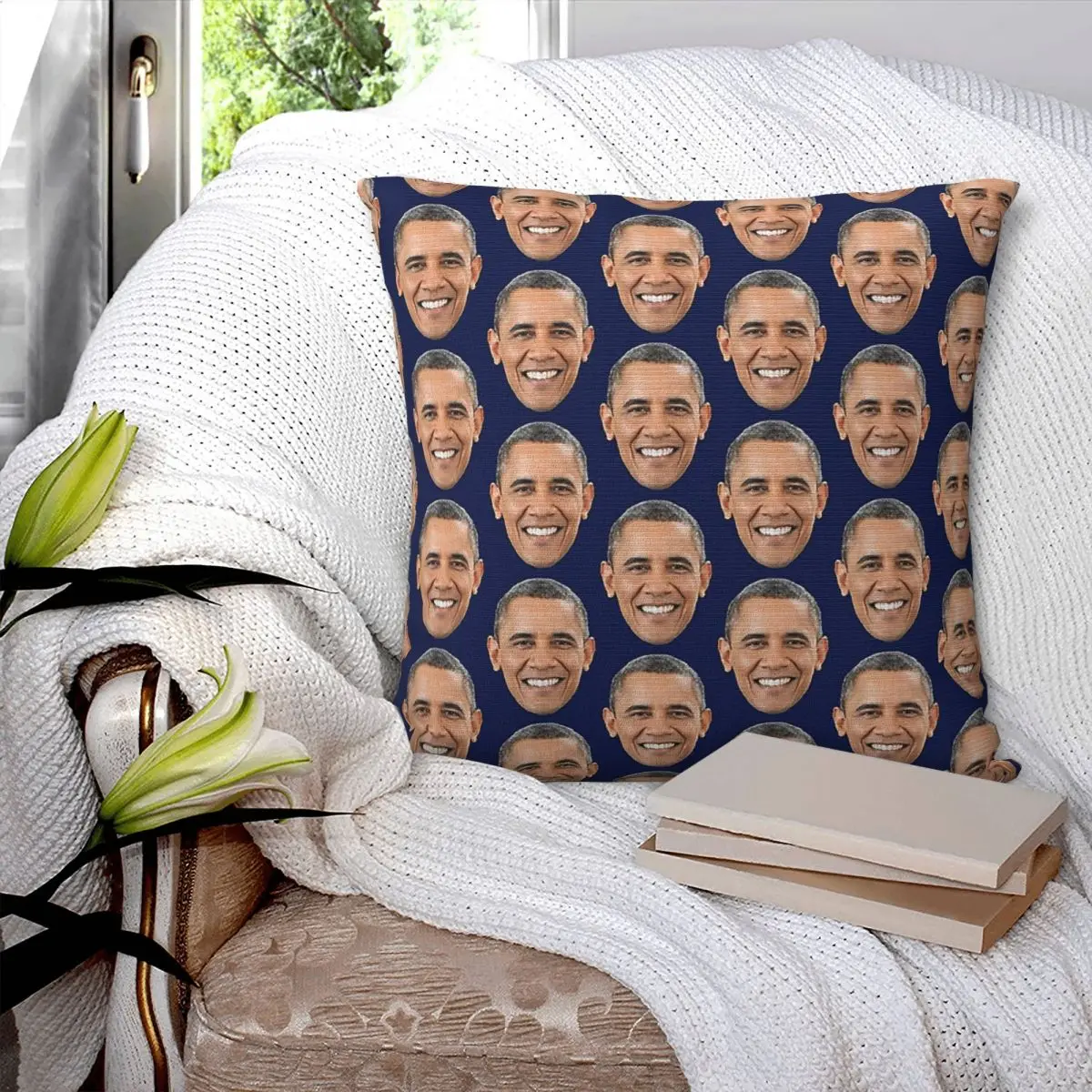 

Barack Obama Square Pillowcase Cushion Cover Pillow Case Throw Pillow Cover for Home Bedroom Car