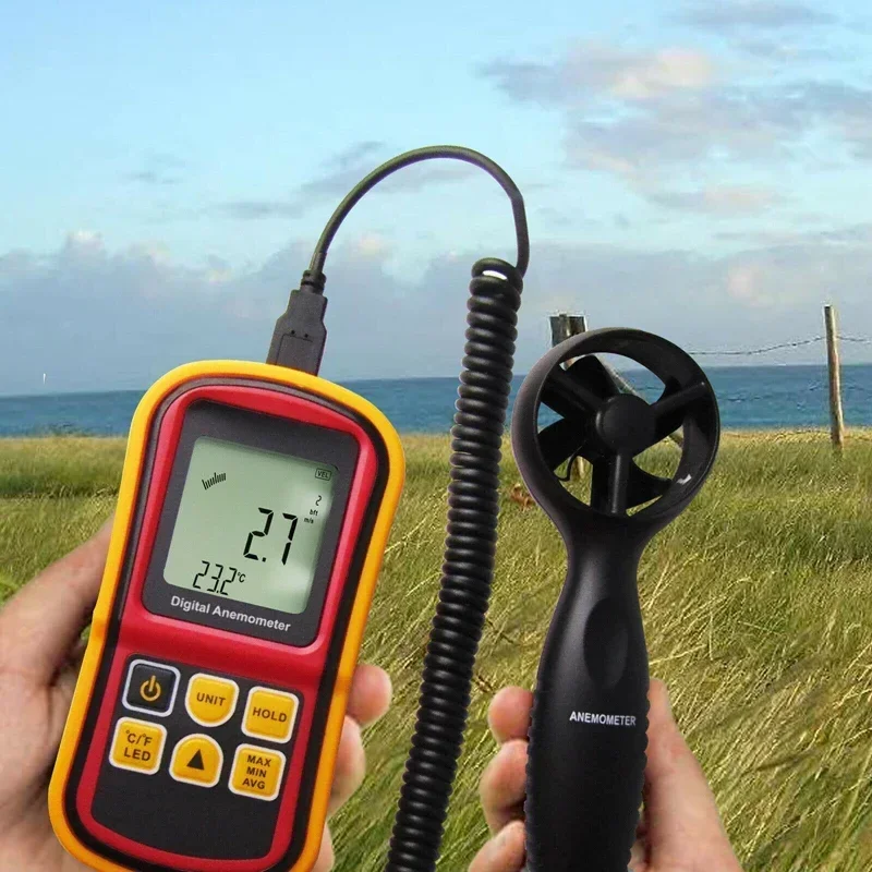 BENETECH GM8901 Anemometer Wind Speed 45m/s (88MPH) LCD Digital Thermometer Electronic Hand-held Temperature Measure Gauge Meter