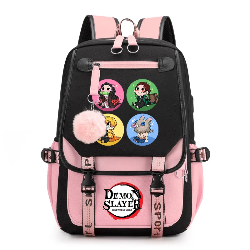 Mochilas de anime quentes de alta qualidade para homens e mulheres moda ao ar livre rua usb mochila dos desenhos animados bonito anime mochilas