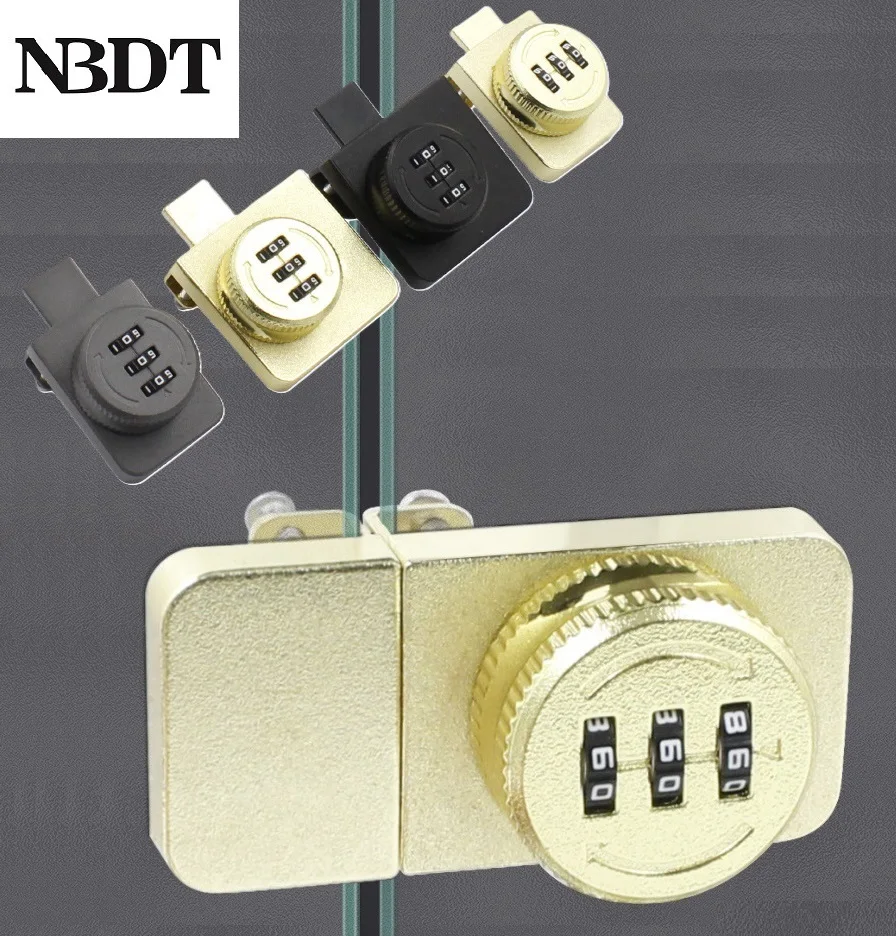 4Pcs 3 Digits Combination Mechanical Password Wine Cabinet Glass Door Lock