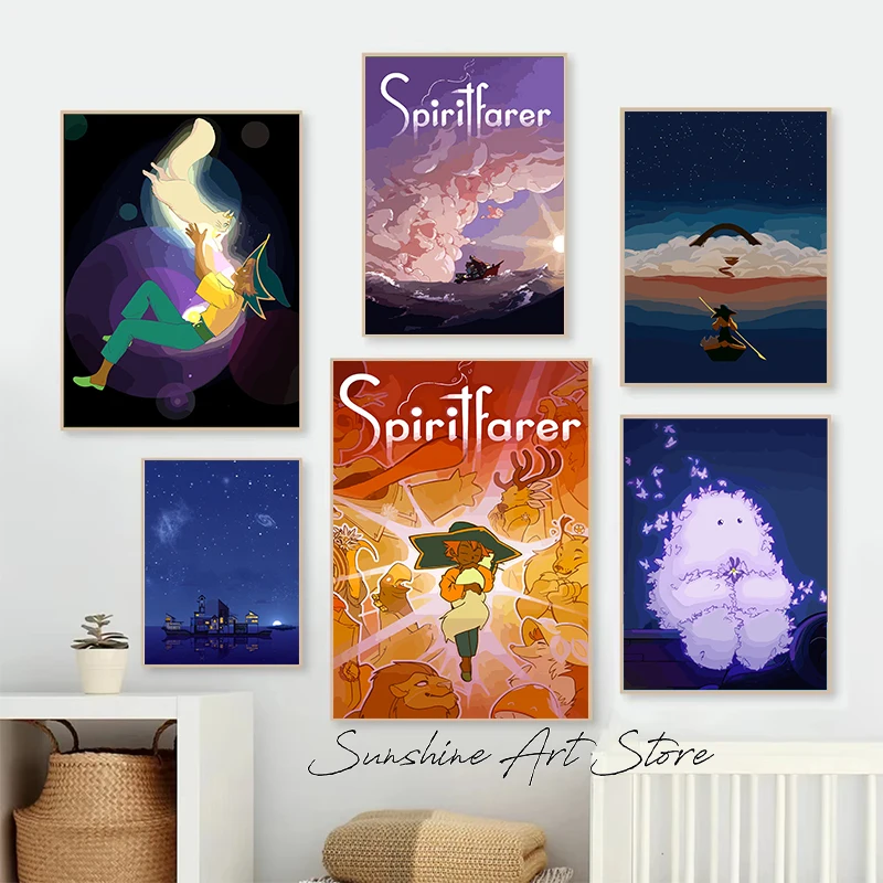 Spiritfarer Video Game Construction and Operation Simulation Gaming Spiritfarer Poster Canvas Painting Wall Pictures Home Decor