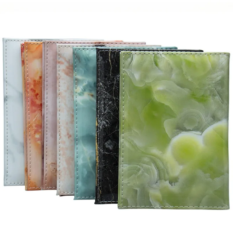 Marbling Passport Holder Case with Card Slots Pocket Stone Pattern Passport Cover Bag Sleeve Protector for Travel Passport Kits