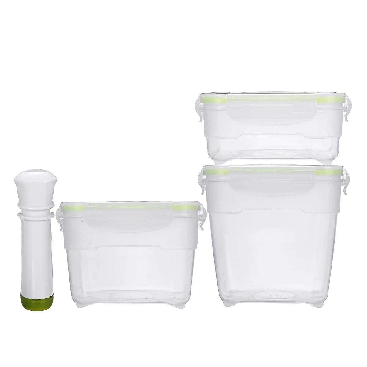 

3 Size 4Pcs New Plastic Vacuum Container Sealed and insulated vacuum fresh-keeping box Food Saver-Storage Containers With Pump