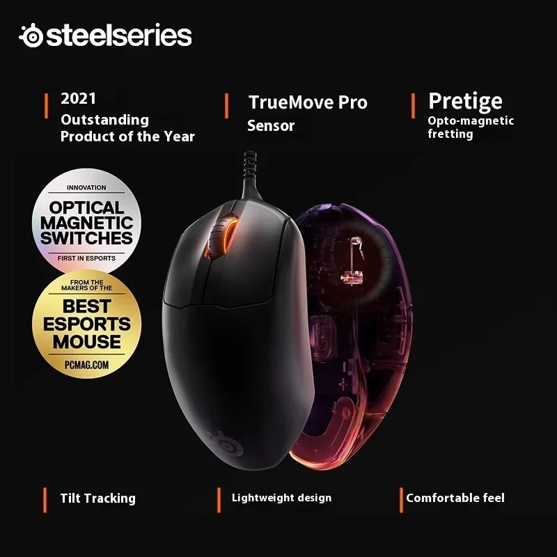 Steelseries Prime Wired Mouse 6 Buttons Can Compile Truemove Pro Optical Sensor Rgb Lighting Effect Gaming Esports Ergonomics