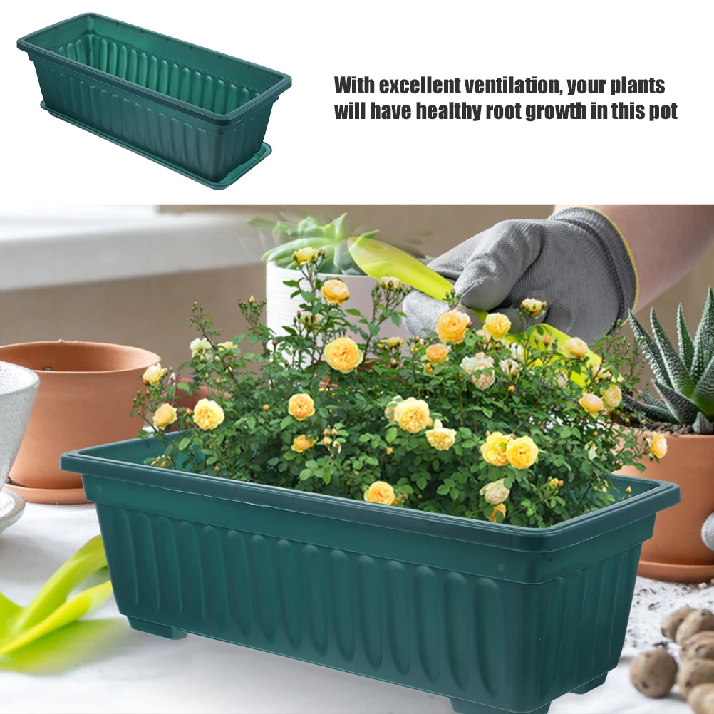 

3pcs Plastic Flower Pots Tray Lightweight Reusable PP Material Term Use Plants Nursery Decorative Planter