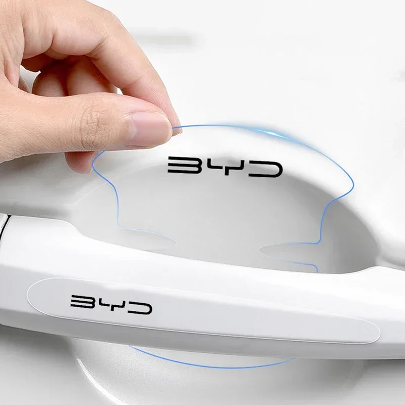 Self Adhesive Door Handle Anti Scratch Cover Sticker 4Pcs 8Pcs Suit BYD Seal Atto 3 Sealion 7 Dolphin Song Plus Han Tang
