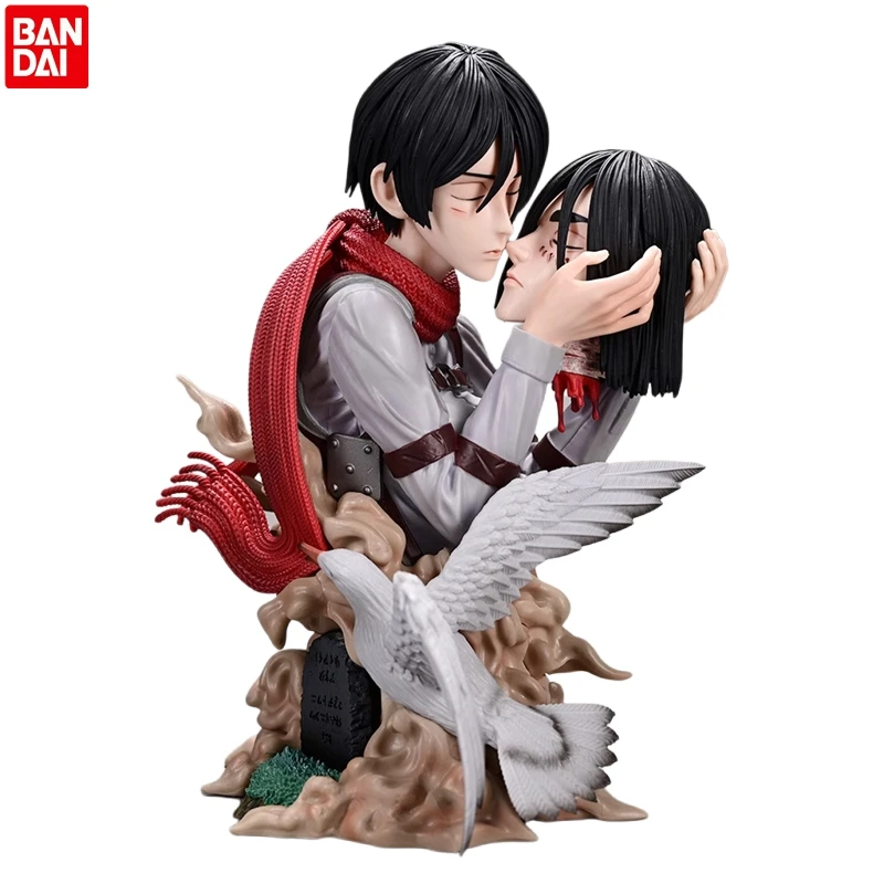 

22cm Bandai Attac On Titan Figures Eren Action Figure Figurine Mikasa·Ackerman Eren Jaeger Models Pvc Gk Statue Collection Gift