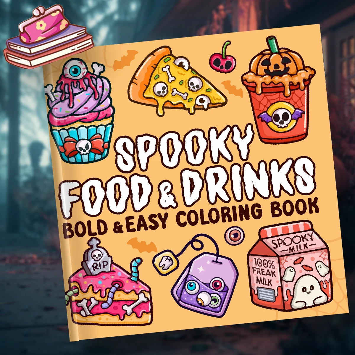Halloween Weird Food Coloring Book Full of Rich Fantasy Dining Patterns Suitable for Halloween Party Decorations Christmas Gifts Best Friends Share Creative Time Can Also Inspire Artistic Imagination as Art Supplies Decompressing and Fun