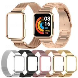 Magnetic loop+Case Protector For POCO Watch Smart Watch Stainless Steel Bracelets for POCO Watch Metal strap Cover frame Shell