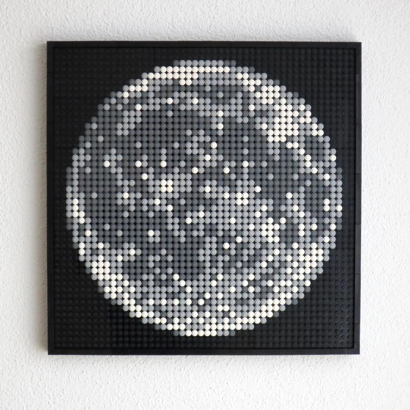 2322-Piece Full Moon Mosaic Puzzle Building Block Set - Assembly Toy Model, A Creative and Engaging Holiday Gift for All Ages