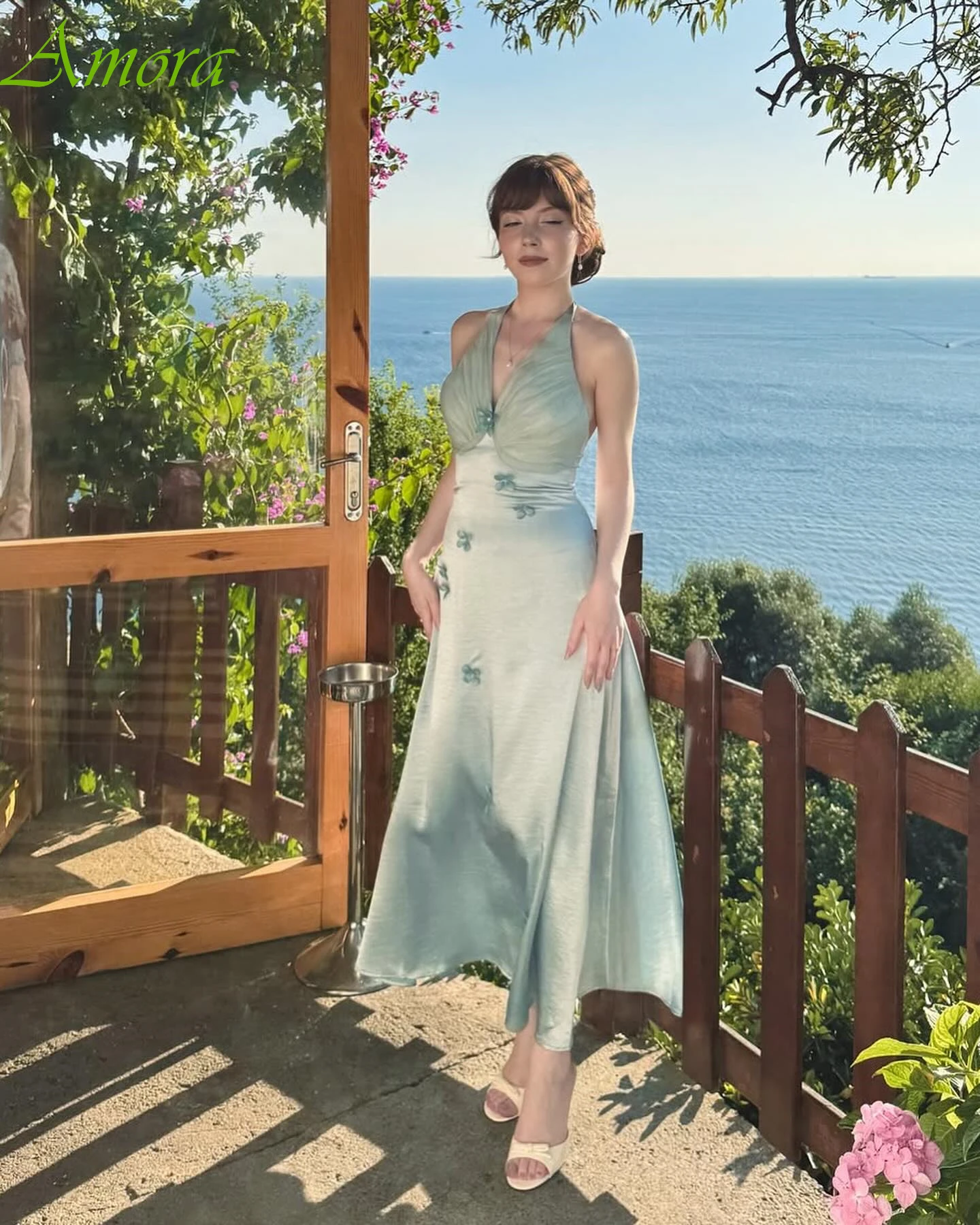 

Customized A-Line Halter Elegant Formal Evening Dress and Fashion Temperament High Quality Party Gowns Delicate Prom Dress