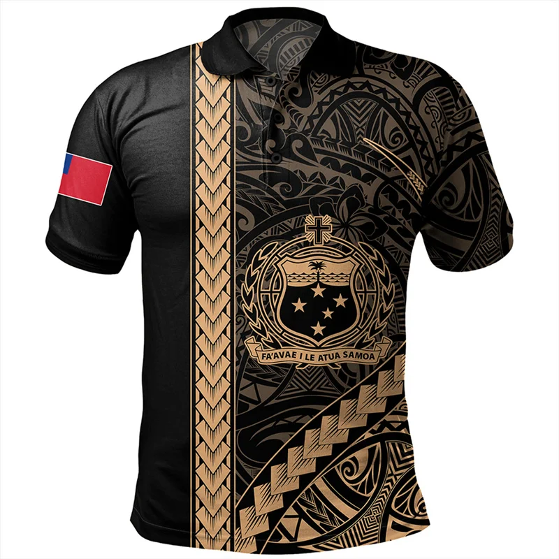 Sommer neue 3d amerikanische Samoa Stammes stile drucken Polos hirt für Männer Samoa National wappen Grafik Polos hirts Top Polos