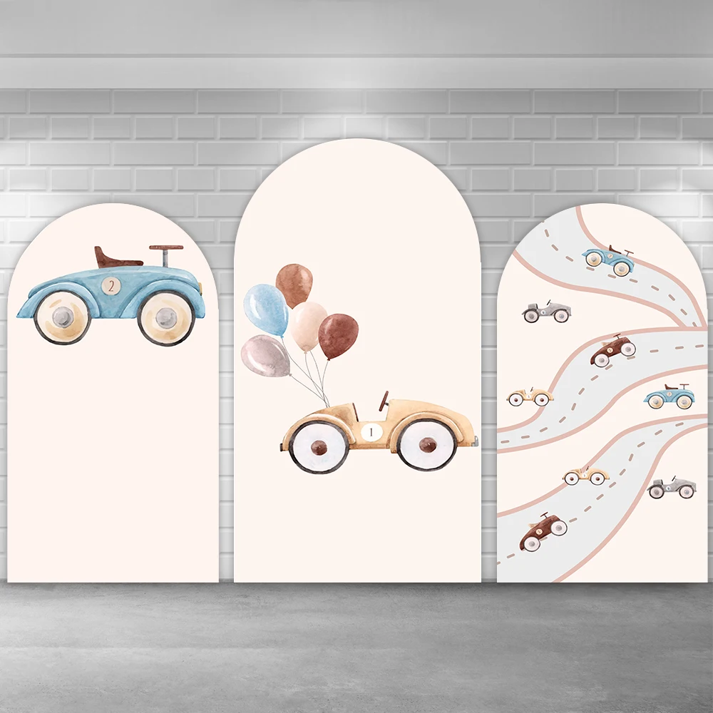 Vintage Car Boy Baby Shower Arche Wall Chiara Backdrops Ballons First Birthday Background Party Decoration Banner Photocall