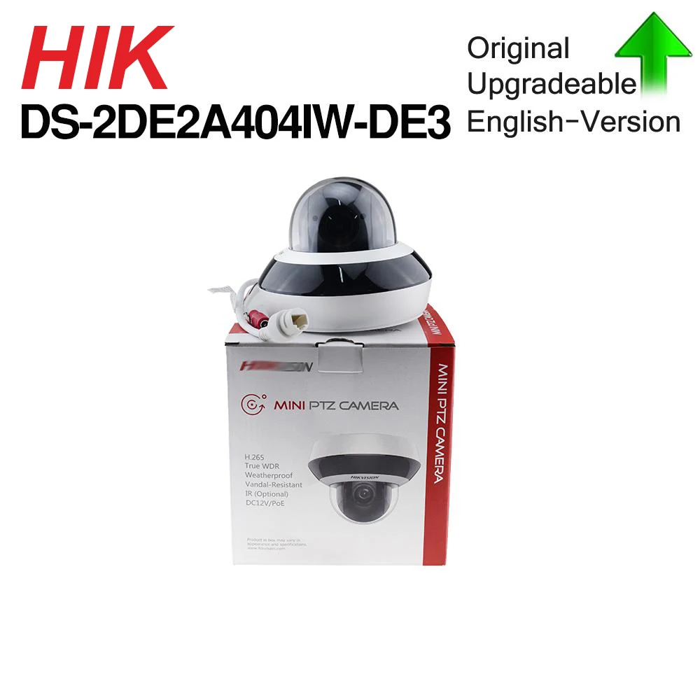 

Hikvision PTZ IP Camera DS-2DE2A404IW-DE3 4MP 4X 2.8-12MM zoom Network POE H.265 IK10 ROI WDR DNR Dome CCTV PTZ Camera