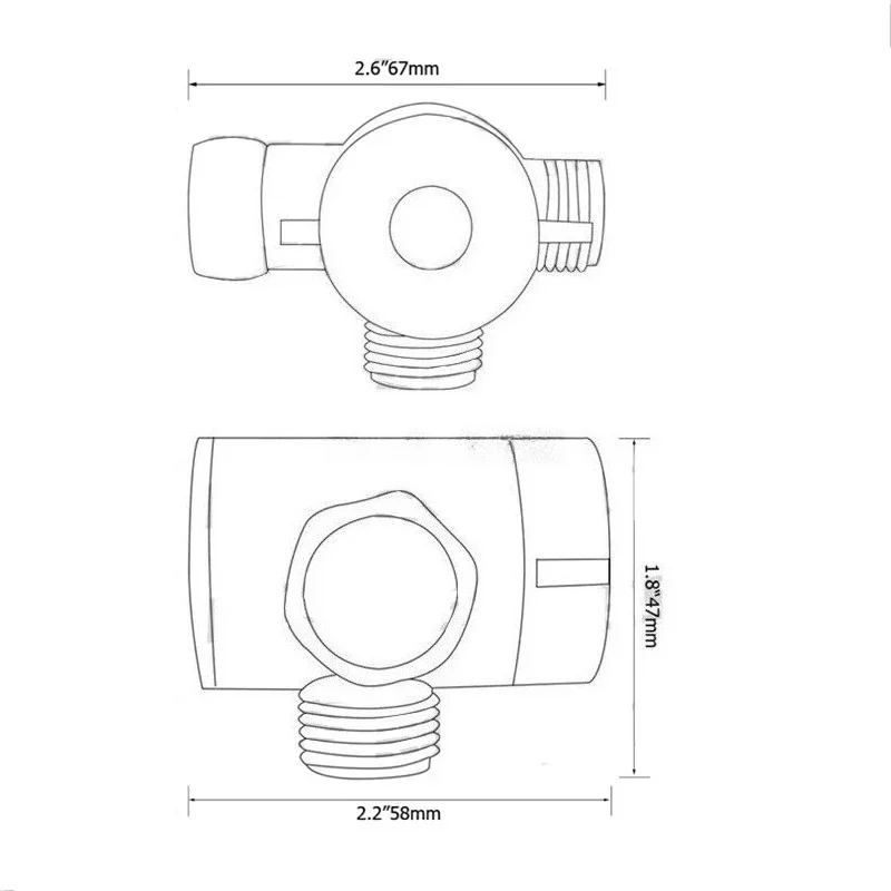 1PEC Bagnolux 3-Way Diverter G1/2" for Handheld Shower & Shower Arm – Universal Valve view 6