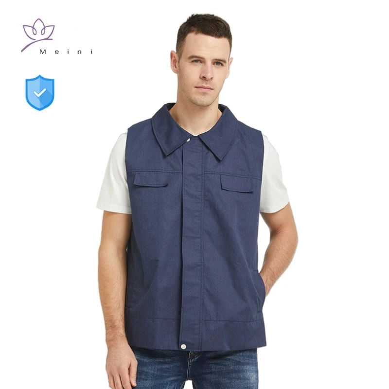 

Real electromagnetic radiation protective metal fiber vest electronic workshop, power industry data centers EMR shielding vests