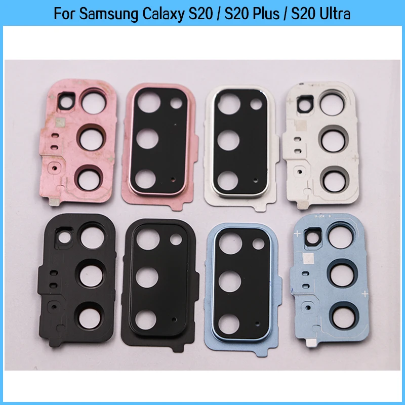 New For Samsung Calaxy S20/S20 Plus/S20 Ultra Rear Camera Frame Holder Lens Glass Panel Cover Back Camera Glass Lens Replace