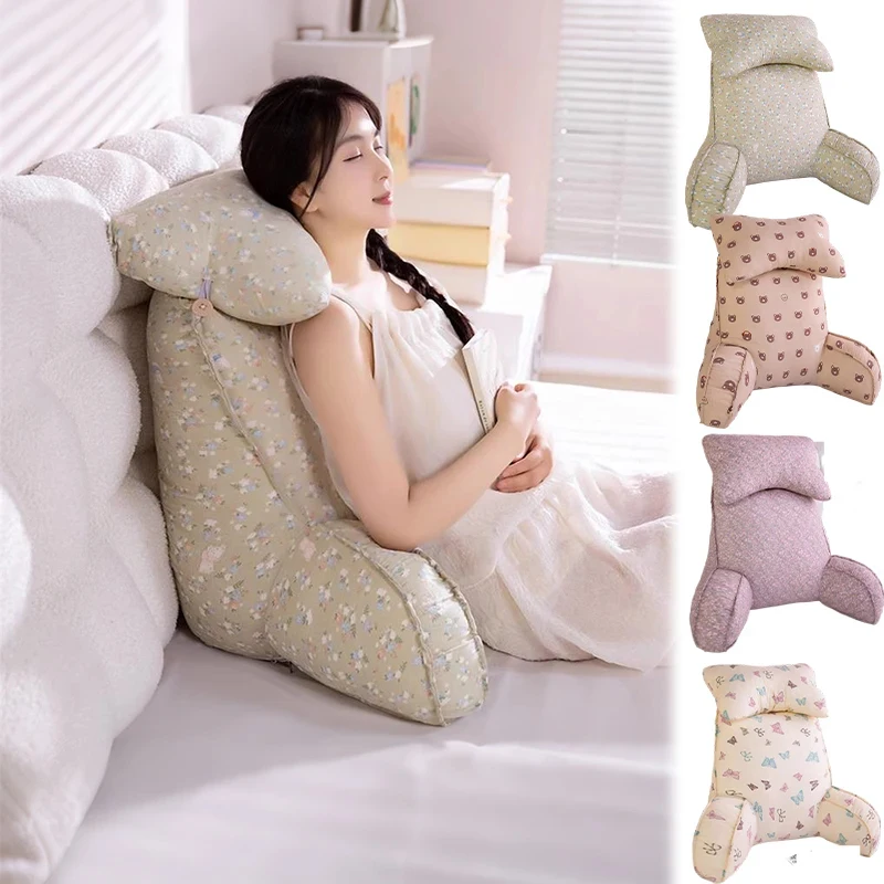 

Cotton Kapok Bed Head Large Back Cushion Heightened Backrest Lumbar Support Pillow Office Sofa Chair Waist Cushion Dormitory