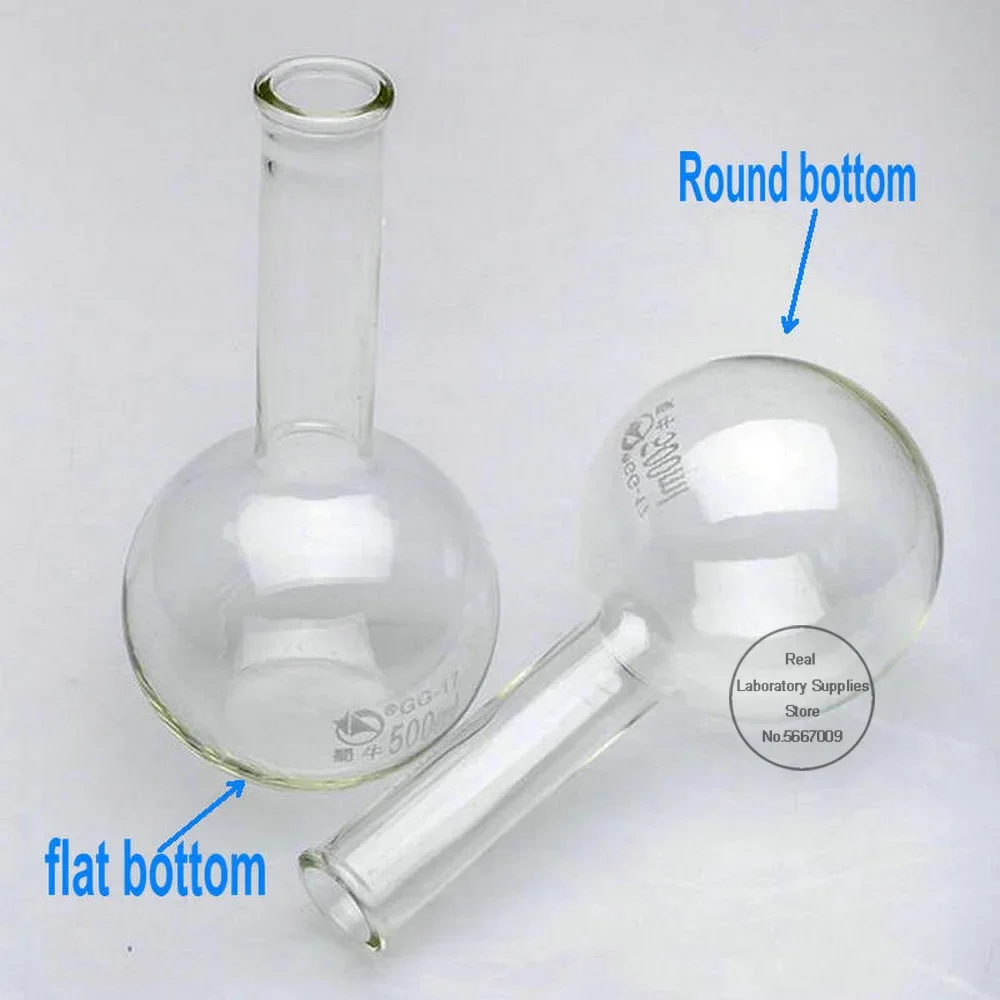 1PC Lab Glass 100ml-2000ml round/flat bottom Long Neck Flask for school laboratory experiment