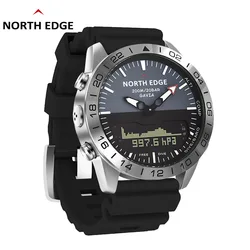 North Edge Gavia Men's Business Leisure Outdoor Sports Waterproof Steel Watch High Pressure Diving Watch Dual Display Watch