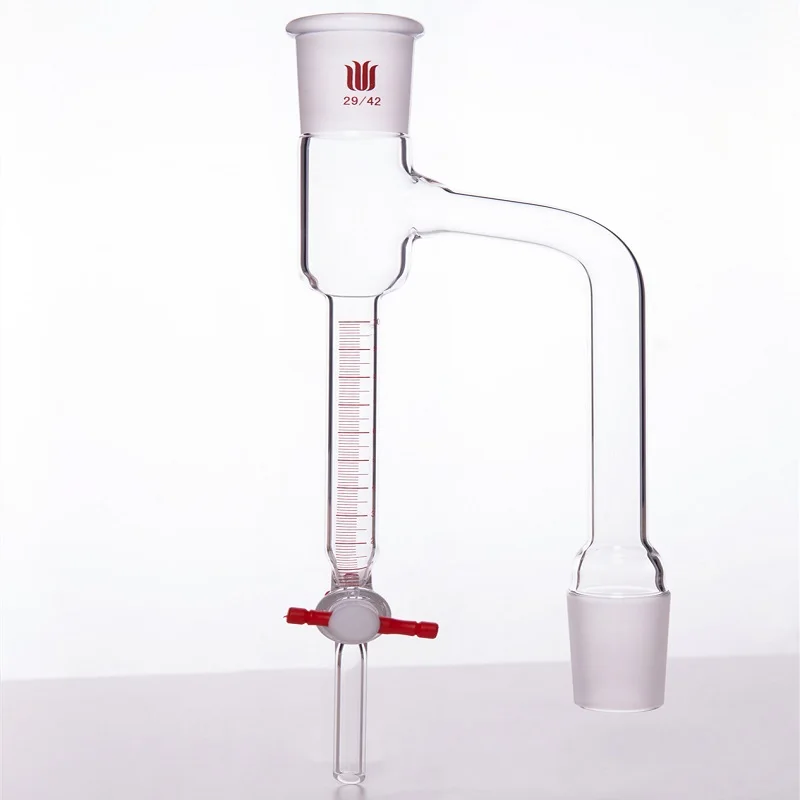 

SYNTHWARE Water separation distillation receiving tube, 10mL/20mL, Joint 29/42, PTFE valve, Borosilicate glass