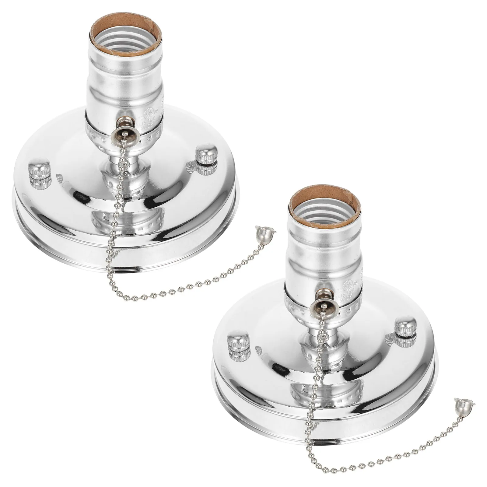 

2Pcs Vintage Lamp Holder E27 Screw Socket Pull Chain Lamp Socket Ceiling Wall Light Bulb Holder Replacement DIY Lighting