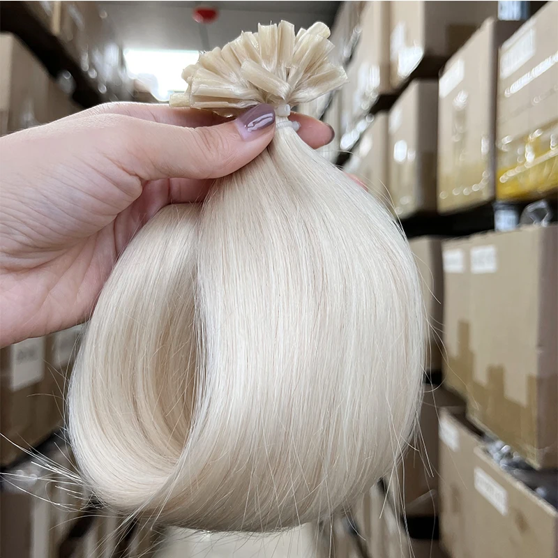 ปลายที่ยืดผมเป็นเม็ดกาวสำหรับต่อเล็บผมต่อมนุษย์สีขาวสีบรอฟติ้งสำหรับต่อเล็บขนาด12-24นิ้ว50ชิ้น