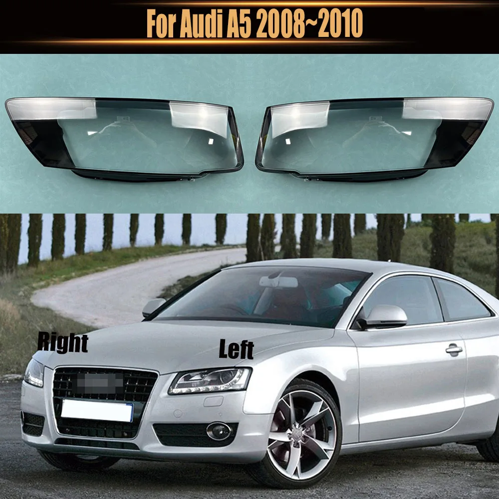 

For Audi A5 2008~2010 Headlamp Transparent Cover Lamp Shade Headlight Shell Lens Plexiglass Replace Original Lampshade